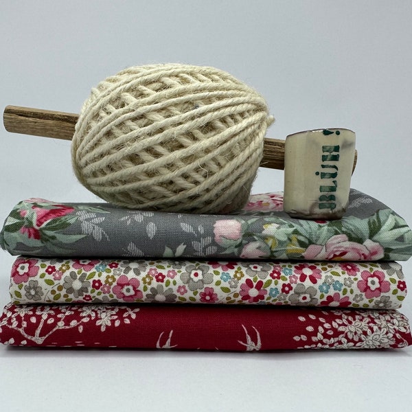 Tilda Stoffpaket "Woodland" ROT von Tone Finnanger für Tilda Fabrics, Baumwolle