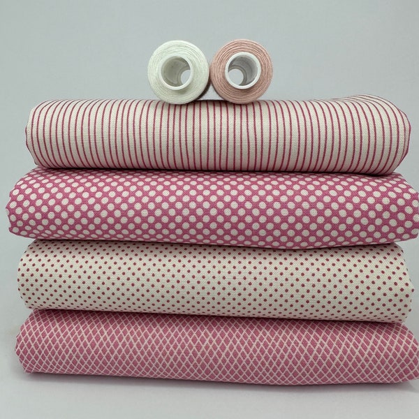 Tilda Stoffpaket "Classic Basics" in Pink von Tone Finnanger für Tilda Fabrics, 100%Baumwolle