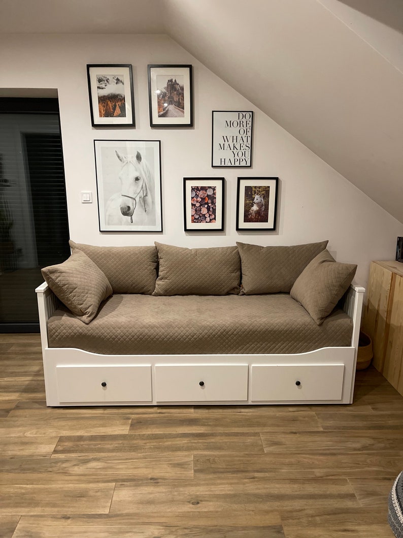 Velvet Slipcover for Hemnes Daybed Beige. Please Pick the Etsy