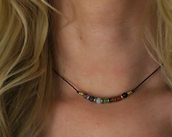 Delicate Chakra Choker • Ubud • minimalist necklace with healing stones