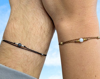 personalisiertes Freundschaftsarmband Edelstein Armband  • Phuket • minimalistisches Armbändchen im boho style als Geschenkidee für Damen