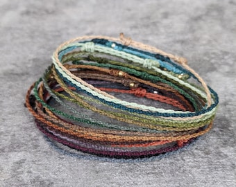 Minimalistisches personalisiertes Partnerarmband verstellbar • Bali • filigranes Armband im surfer Style als Geschenk für die beste Freundin