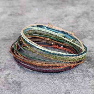 Minimalistisches personalisiertes Partnerarmband verstellbar • Bali • filigranes Armband im surfer Style als Geschenk für die beste Freundin
