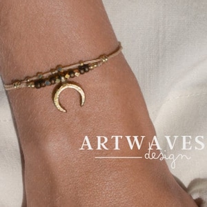 Gepersonaliseerde maanarmband • Zon • oosterse armband in boho-stijl als cadeau-idee voor vrouwen