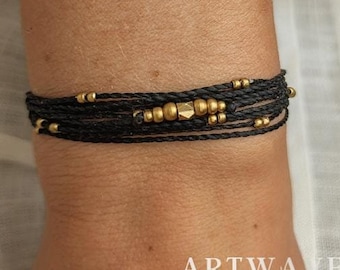 Boho macrame bracelet personalized • Nelson • minimalist bracelet in gold and silver as a gift idea for women