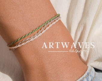 Minimalistisches boho Partnerarmband für Damen und Herren • Nusa • personalisiertes Armband im Surferstyle Armkettchen als Geschenk