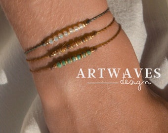 Boho glaskralenarmband • glazen druppel • minimalistische armband in hippie-look als cadeau-idee voor vrouwen