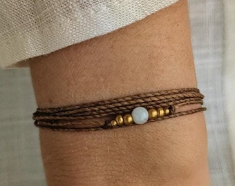 Personalisiertes Armband mit Edelstein für Damen • Jakarta • minimalistische Armkette im boho style als besonderes Geschenk für Frauen