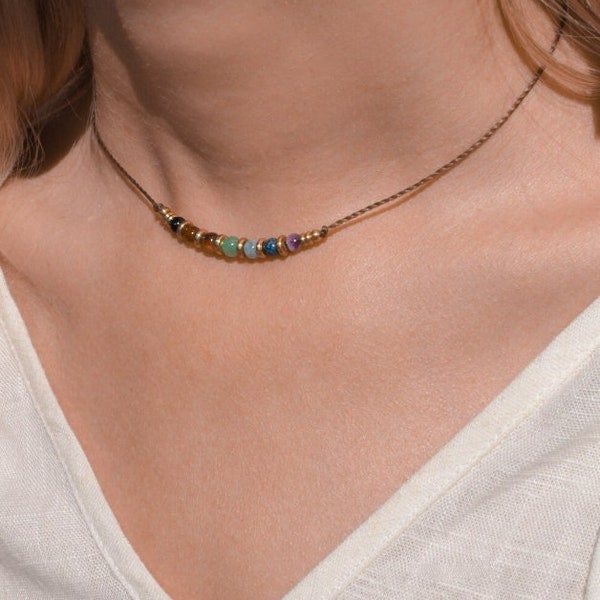 Delicate Chakra Choker • Ubud • minimalist necklace with healing stones as a gift idea for women