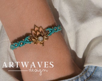Mandala Messing Armband • Flower • minimalistisches Armkettchen im Hippielook  als Geschenkidee für Frauen