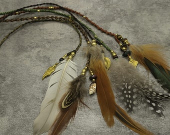 Macrame feather headdress • Oslo • for hair in boho or tribal style as a gift idea