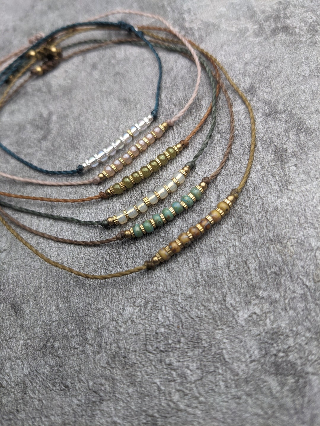 Minimalist Glass Bead Anklet Glass Drop Foot Jewelry With Brass Beads