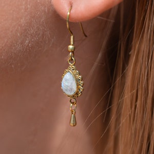 Drop earrings stud earrings with gemstone • Drop • minimalist and personalized in a pair with mini drops in boho style gift