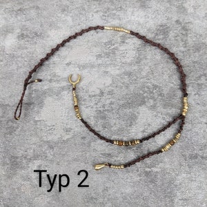 Edelstein hairwrap oder dreadschmuck im gipsy style. ethno haarschmuck mit holzperlen und dreadschlaufe personalisiert in farbe und länge. boho haarschmuck