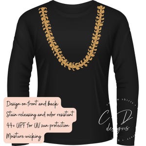 Puakenikeni Lei Cooling Long Sleeve T-shirt, Crewneck, Drift, S-3XL