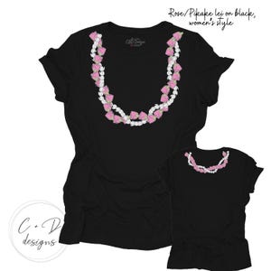 Pikake & Lokelani Rose Lei T-Shirt: Hawaiian Wraparound Design