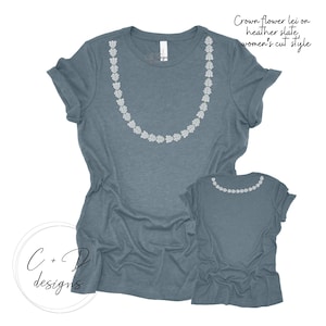 Crown Flower Lei Shirt, XS-3XL, Hawaiian Lei Tee