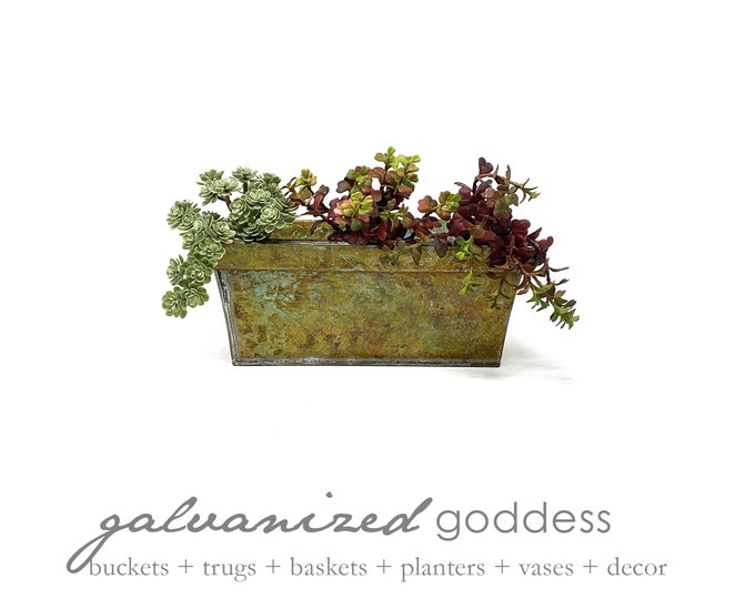 Galvanized Window Planter, Chemical Green Planter, Rectangle, Modern