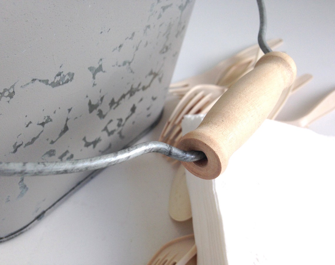 Square Galvanized Bucket Pail With Handle Galvanized Decor Etsy