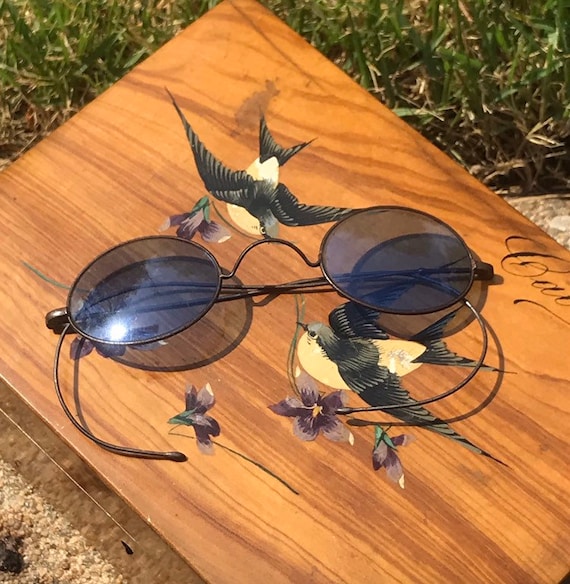 Georgian Napoleonic Sun Glasses Blue Lenses