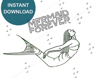 Mermaid coloring pages printable | Download Sheets | SVG | JPG | JPEG| Art Craft | Wall Art Custom | pdf | for cricut