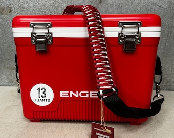 13qt Engel Red cooler with para-cord custom strap