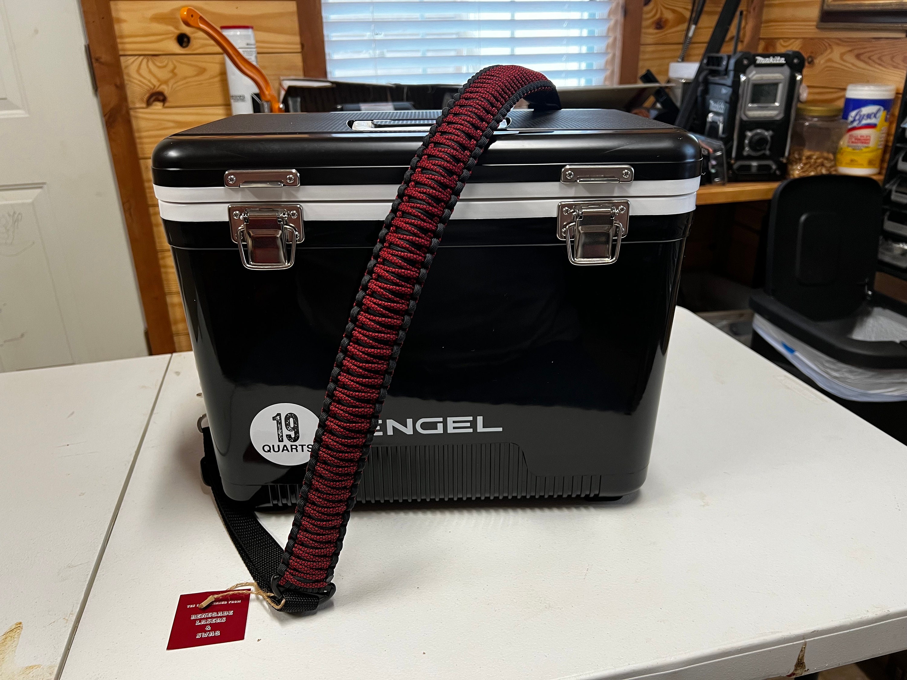 19 Qt Engel Black Cooler With Para-cord Custom Strap - Etsy