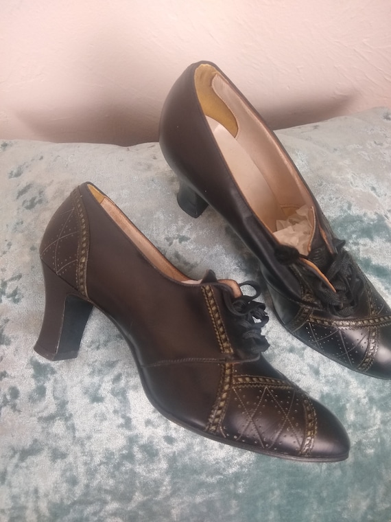 Beautiful NIB 1930s Heels Oxfords 5.5-6 Shoes Dead