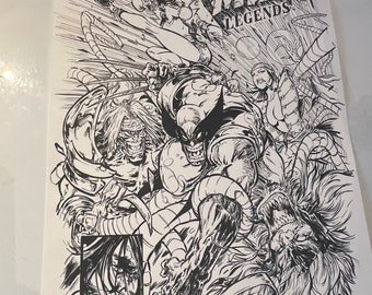 Comic Art recreation, x-men legends, Kaare Andrews, original art, pen and ink, illustration, comic art
