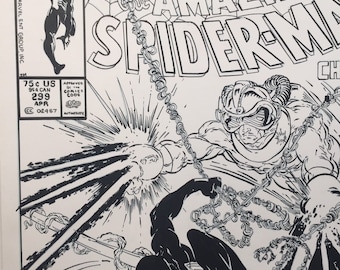 Komische pagina, komische kunst, recreatie, geweldige spider-man 299, kunst, spider-man, Todd Mcfarlane, originele kunst, komische fan cadeau, komische liefhebber