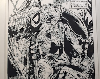 Strippagina, stripkunst, recreatie, spider-man kunst, spider-man # 12, Todd Mcfarlane, originele kunst, strip fan cadeau, stripliefhebber, originele kunst
