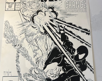 Comic Cover, comic art,recreation, amazing spider-man 298, Todd Mcfarlane, original art,  comic fan gift, comic lover, original art, spider