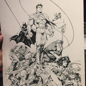 Comic Cover recreation Justice League Greg Capullo Art image 7