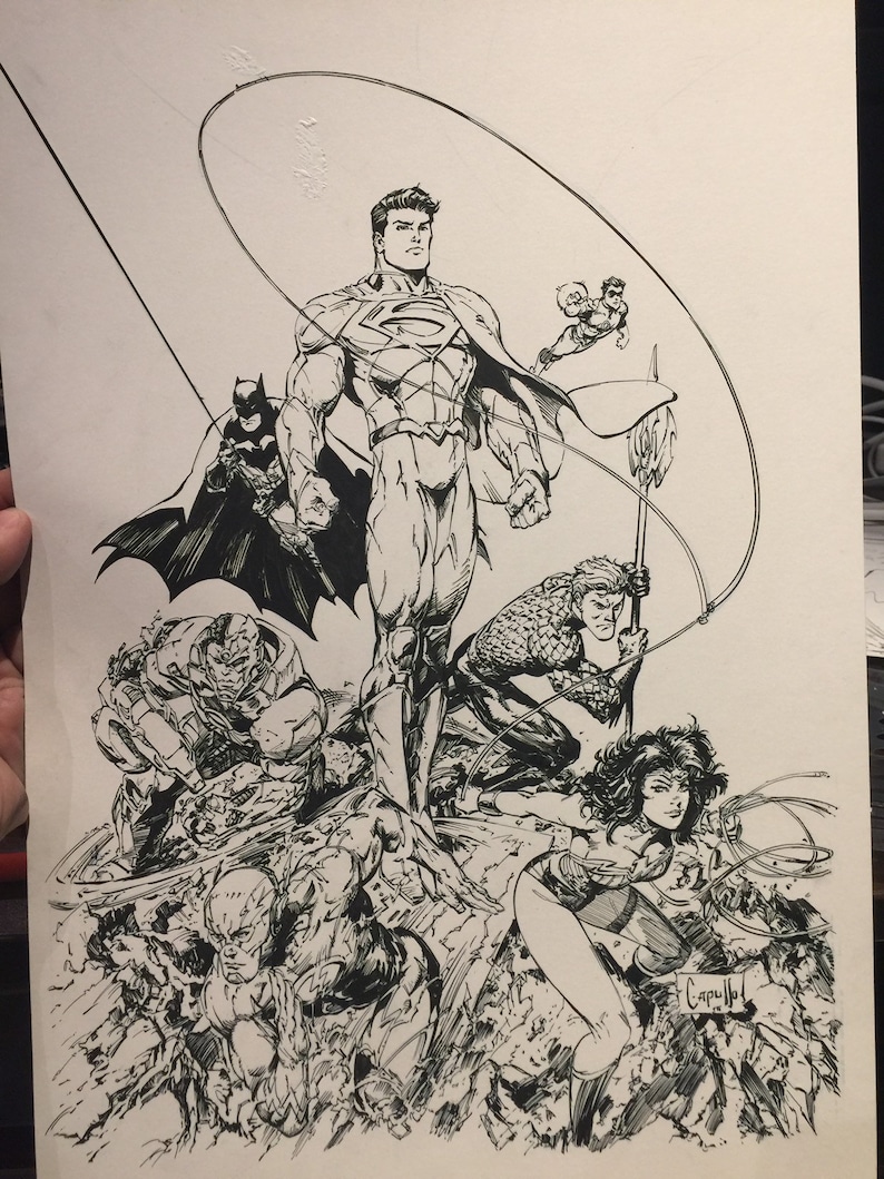 Comic Cover recreation Justice League Greg Capullo Art image 7