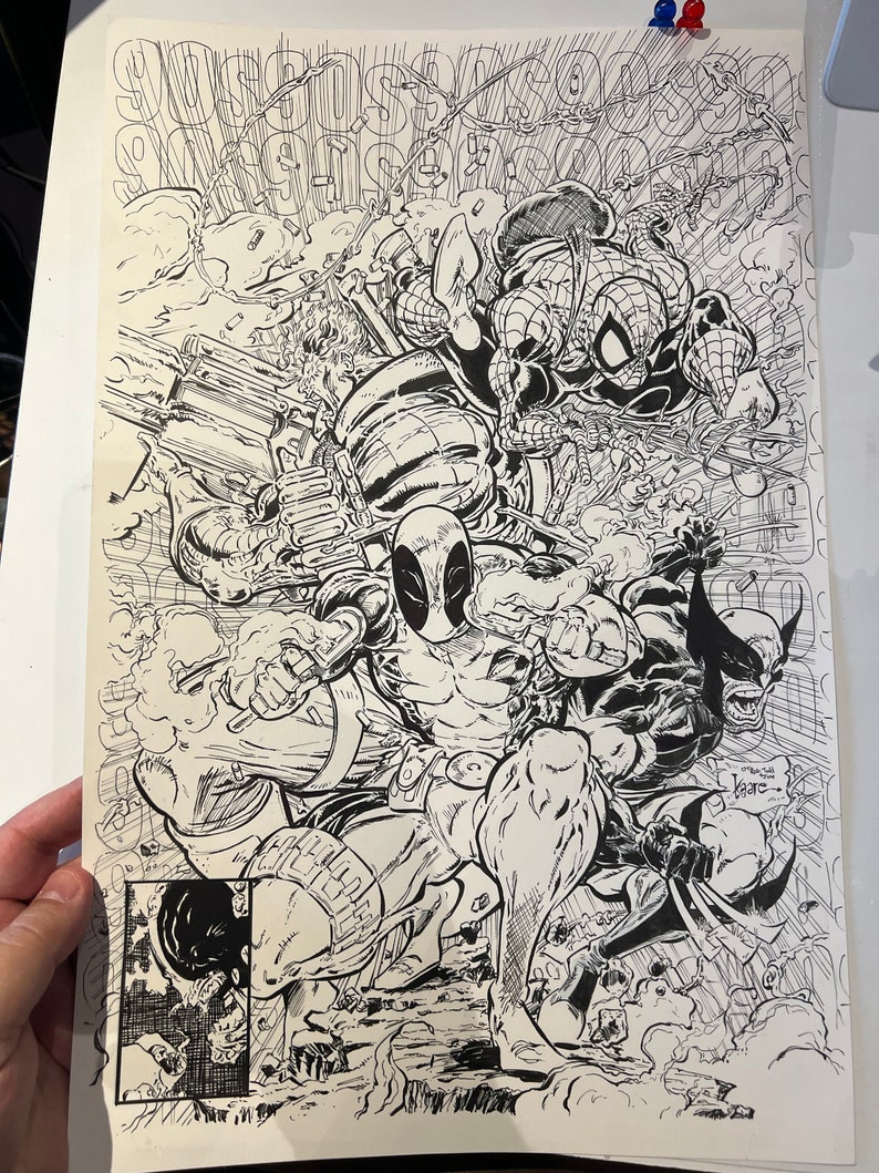 Deadpool #1 Recreation, Kaare Andrew’s, Variant, Original Art, Comic ...