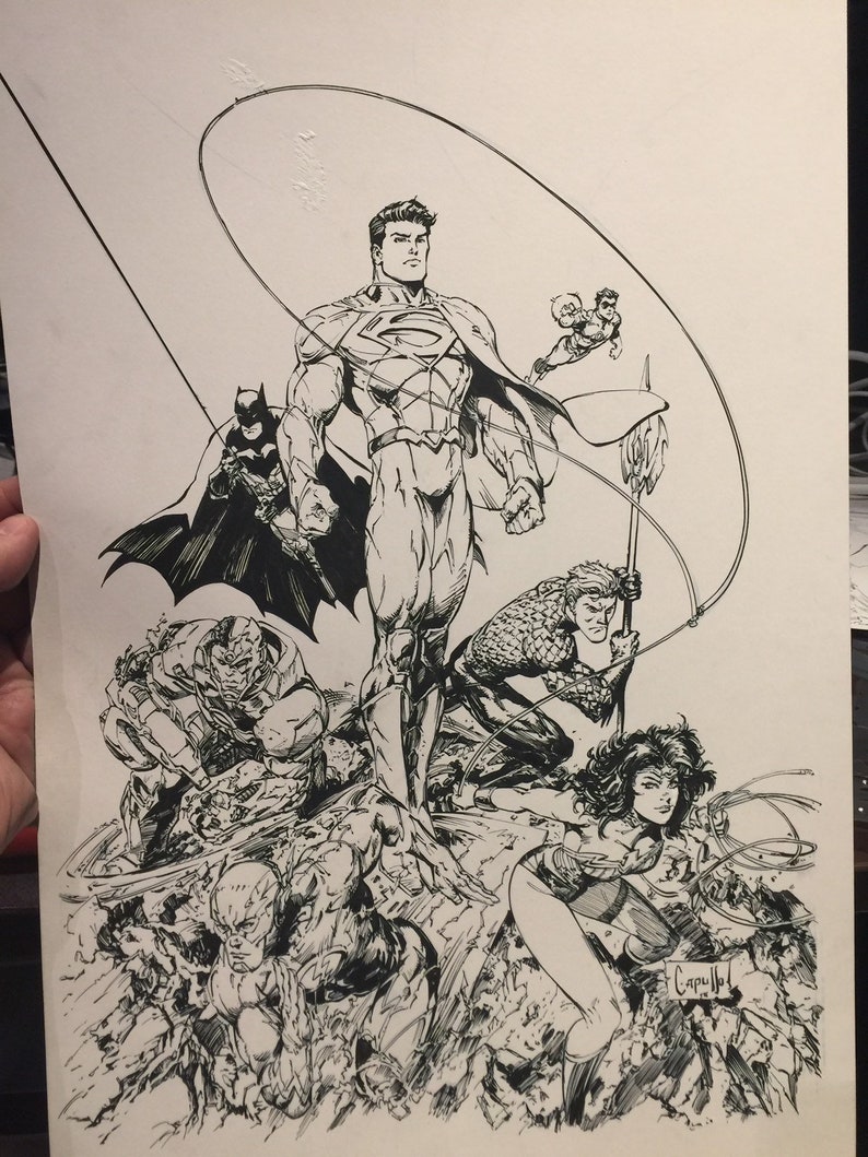 Comic Cover recreation Justice League Greg Capullo Art image 5