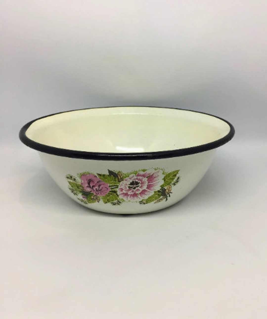 Enameled Metal Bowl Enamelware Old Enamel Dish Soviet USSR Etsy