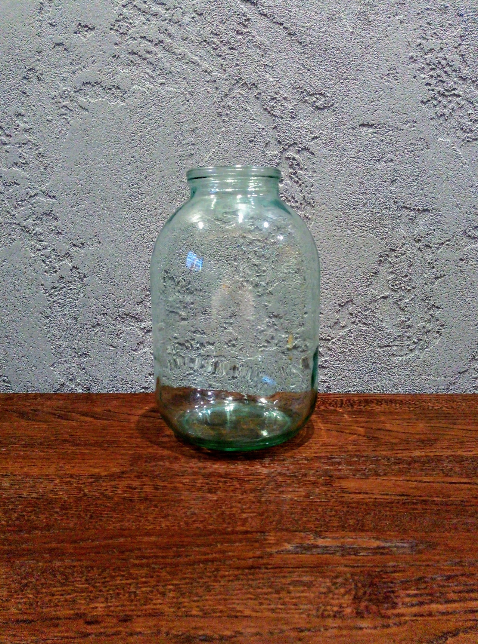 Retro Green Glass Jar 3L. Soviet Jar 3 Liters. Old Glass Jar Large Vase