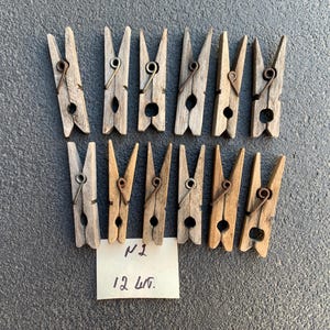 Vintage Wooden Clothespins – Set of 12 (Approx. 60 Years Old)