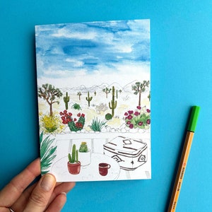 Carte de voeux du désert californien / Arbre de Josué / Carte de cactus / Carte de voyage / Carte de destination