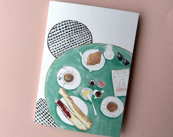 Breakfast in Paris greeting card / blank inside / Food card / French Breakfast
