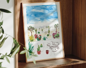 Joshua Tree Art Print: Desert Watercolor Painting