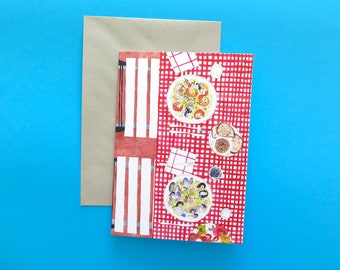 Italian meal for two Greeting card / blank inside