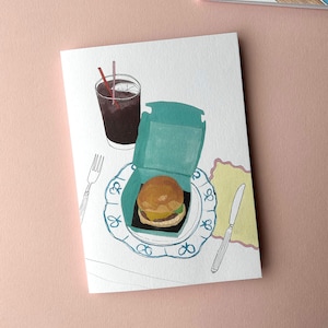 Burger & Coke Greeting Card / Father's Day card / Card for Dad