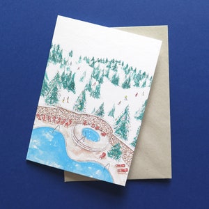 Carte de la station de ski / Intérieur vierge / Cartes de skieurs / Scène de montagne