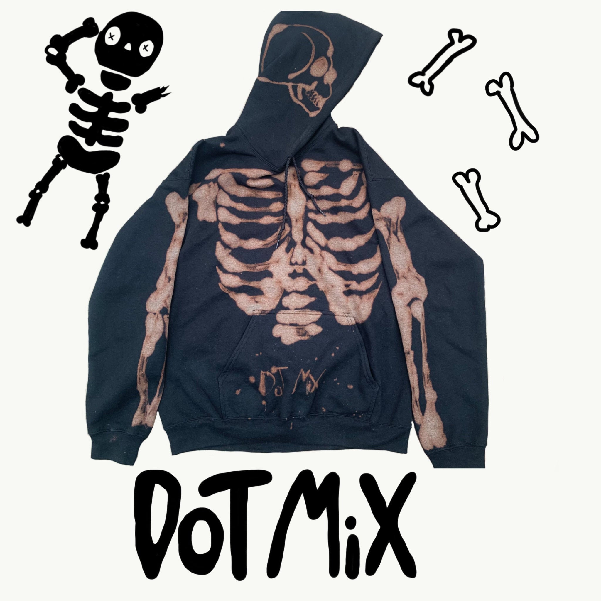 Skeleton Bleach Hoodie Etsy