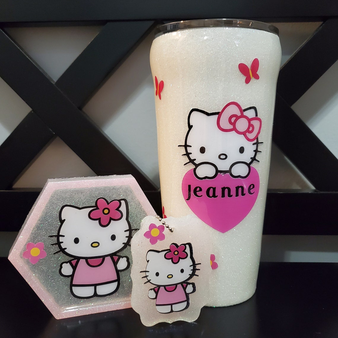 Hello Kitty glitter tumbler Etsy