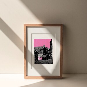 Edinburgh Homes  Hand Drawn Posca Pen Illustration Wall Art Edinburgh