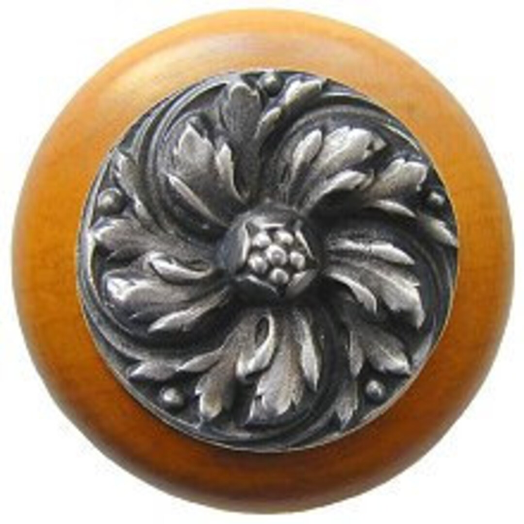 Notting Hill Knob Chrysanthemum/maple Antique Pewter Etsy