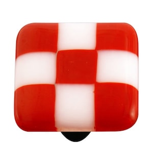 Checkerboard Collection Square Knob 1-1/2" Aquila Art Glass